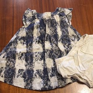 Blue and cream baby gap dress